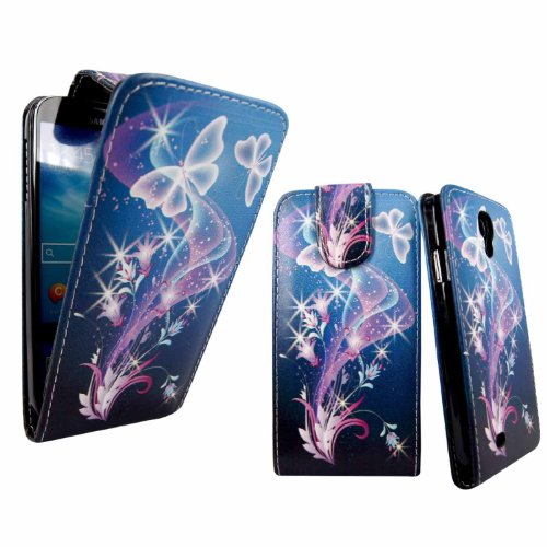 For Samsung Galaxy S4 i9500 Various New Designs Stylish Printed PU Leather Magnetic Flip Case Cover+Screen Protector(Ultra Butterfly Style 7)