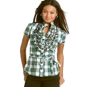 Baby Phat Top, Ruffle Button Down Shirt