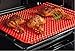 Non Stick Heat Resistant Raised Pyramid Shaped Silicone Baking, Roasting Mats - 16 Inches X 11.5 Inches - Red by X-Core Home