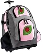 Cute Ladybugs Rolling Backpack Deluxe Pink - Backpacks Bags with Wheels or School Trolley Carry-On Bags - Unique Wheeled Gifts for Girls Ladies- CUTE!