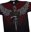 Grim Reaper T-Shirt,Winged Reaper Liquid Blue Full Shirt Designs