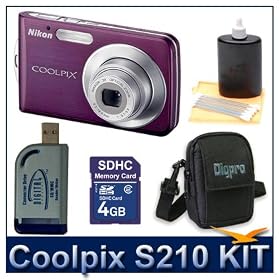 Nikon Coolpix S210 (Plum) Best Selling Super Savings Bundle w Free 2GB Memory Card by Nikon