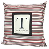 Large Personalised Navy Stripe Cushion