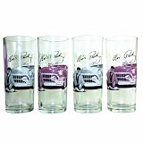 Elvis Presley's Pink Cadillac Retro Glass Tumblers - (Set of 4)