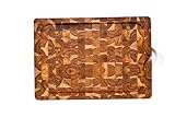 Proteak 20 by 14-Inch by 2-1/2-Inch Carving Board With Juice Canal and Porcelain Cup, End Grain
