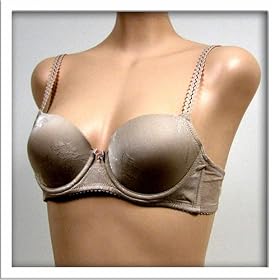 E.Basics $12 Satin Lite Brown Demi Cup Bra #0010 sz 34A