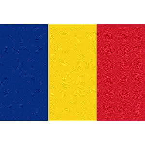 Romania Flag Clear Acrylic Keyring 2.75 inches x 2 inches