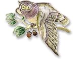 Clearly Charming Great Horned Owl Sterling Silver & Enamel Pin