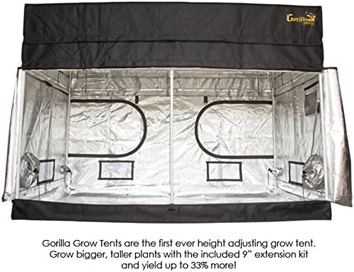 Gorilla Grow Tent Shorty 4' x 8' x 4' 11" (Adjustable Height- 4'11" to 5'8″)