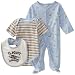 Vitamins Baby Baby-Boys Flight Hero 3-Piece Footed Coverall Set, Blue, 3 Months