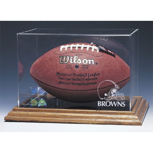 Cleveland Browns Nfl Football Display Case (Wood Base) super low price Cleveland Browns Nfl Football Display Case (Wood Base) super low price