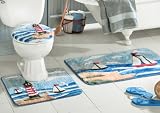 Lighthouse Toilet Cover & Bath Rug Set by Collections Etc
