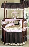 Abby Rose Pink and Brown 9 pc Round Crib Bedding Set