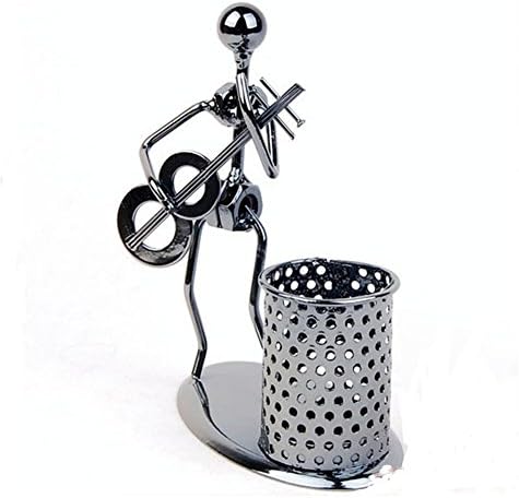 Newlife528 Band Iron Brush Pot Metal Crafts/ Pencil Holder with Lovely music iron man -C81