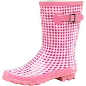 Board Angels Womens Short AOP Wellington Boots Pink - Pink/White - 3 UK 3 EUR 36