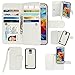 Samsung Galaxy S5 Case, xhorizon TM Premium Leather Folio Case [Wallet Function] [Magnetic Detachable] Fashion Wristlet Lanyard Hand Strap Purse Soft Flip Book Style Multiple Card Slots Cash Compartment Pocket with Magnetic Closure Case Cover Skin ZA5 for Samsung Galaxy S5 (i9600) - White