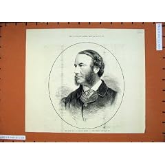 Druck 1879 Portr�t-Herr-Delane Editor Times Newspaper