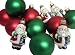 Set of 12 Glass Ball & Santa Claus Christmas Ornaments 2.75