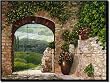 Tuscan Arch by Angelica Di Chiara-Hardin - Landscape Tumbled Marble Tile Mural 18" x 24" Kitchen Shower Backsplash