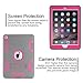 TOPSKY iPad Air 2 Case, iPad A1566/A1567 Kids Proof Case, Heavy Duty Shockproof Rugged Armor Defender Kickstand Protective Cover Case for iPad Air 2 Grey Pink