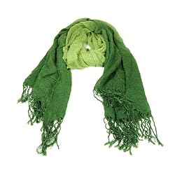 Green Lightweight Faded Gauze Cotton Shawl Scarf 72"x28"