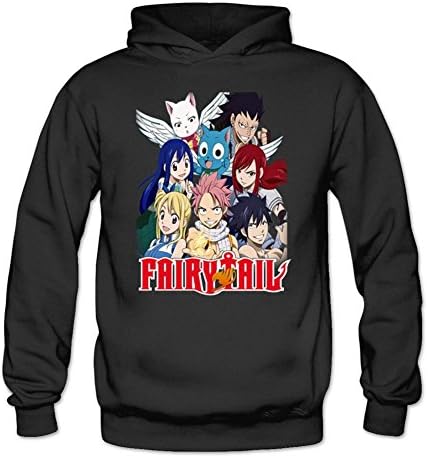 Akrcnit Women Long Sleeve Sweatshirt Hoodies for Fairy Tail Team Natsu Animes Cosplay XL Black