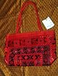 Red Boho Banjara Gypsy India Sari Tapestry Handbag Purse