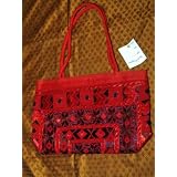 Handbag Carmine Red Banjara Mirrors Designer Purse