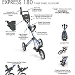 New! Bag Boy Express 180 Push Cart - Metallic Arctic Blue