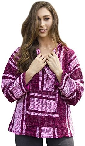 Mexican Baja Hoodie Pink Womens (X-large)
