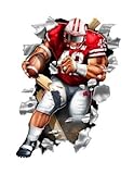 IMAGE OF Wisconsin Badgers Wallcrasher Wall Decal - Football 11