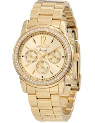Invicta Womens 11770 Angel Gold Dial 18k Gold Ion-Plated Stainless Steel Watch