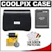 Nikon Coolpix 13058 Leather Digital Camera Case with EN-EL12 Battery + Cleaning Kit for S1100pj, S1200pj, S6000, S6100 & S6200