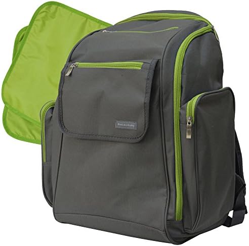 RunLikeBaby X-Large Diaper Backpack with Changing Pad, Travel Diaper Bag (Green)