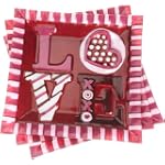 DII Valentine Be Mine Glass Serving Plate, Set of 3
