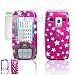 Pink with Silver Stars Case Cover for Brand HTC Fusion 5800 Protective Cell Phone Hard SNAP-ON With Optional Lens [Beyond Cell Packaging]