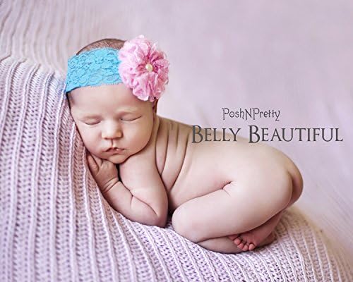 3" Fluffy Lace Flowers flower rosette PoshNPretty headband - Ivory