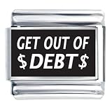 514fsGmZ HL. SL160  Get Out Of Debt Laser Italian Charms Bracelet Link