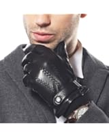 WARMEN Super Warme Echtes Leder Gef&uuml;ttert Auto outdoor Handschuhe Winterhandschuhe