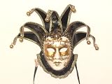 Black Full Face Jolly Sinfonia Venetian Mask