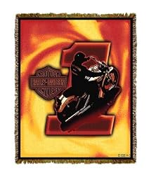 Harley-Davidson&reg; Motorcycles Red & Black Throw Blanket