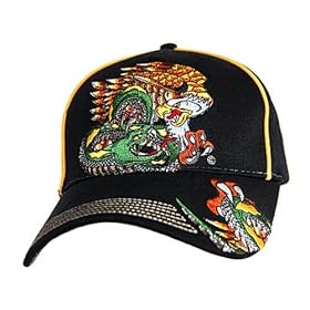 FACE OFF DRAGON AND EAGLE TATTOO ADJUSTABLE BASEBALL CAP HAT