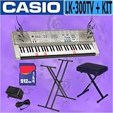 Casio LK-300TV 61-key Electronic Keyboard with Karaoke and On-screen Lessons + Deluxe Accessory Kit