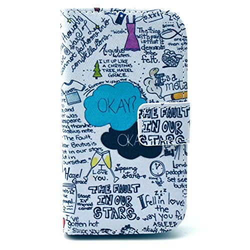 Funny Picture Color Print PU Leather Stand Flip Wallet Card Case Cover For Samsung Galaxy S3 Mini I8190(Not For Samsung Galaxy S3 9300)- Okay the Fault in Our Stars (Package includes: 1 X Screen Protector and Stylus Pen image”Gift_Source”)