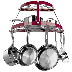 Range Kleen 2 Shelf Wall Mount Red Pot Rack