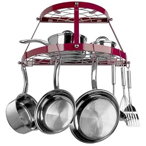 Range Kleen 2 Shelf Wall Mount Red Pot Rack