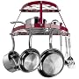 Range Kleen 2 Shelf Wall Mount Red Pot Rack