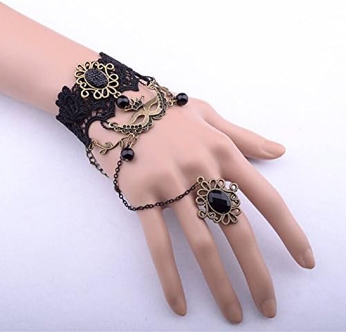 Elegant Fabric Handmade Beads Resin Bangle Bracelet Ring Set