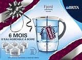 Brita - 103447 - Pack de 6 Cartouches Maxtra + 1 Carafe filtrante Fjord Blanche Nuit Offerte - 1.5 l d'eau filtree - Technologie de filtration Maxtra