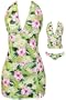Hawaiian Tropical Tankini 3pc Swimsuit with Skirt